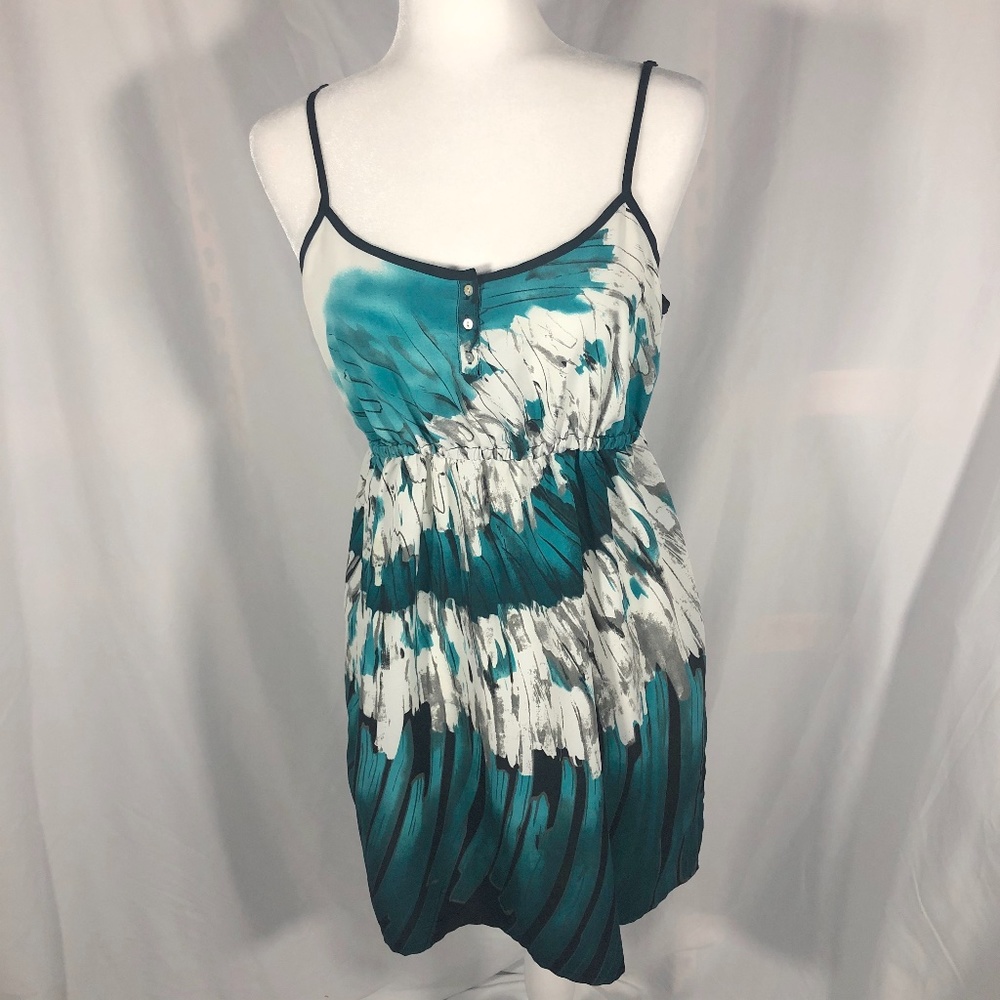 Teal White Black Grey Dress